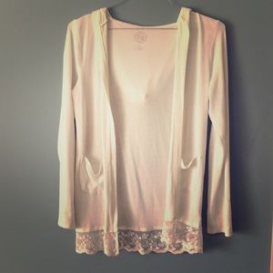 White Cardigan With Hood